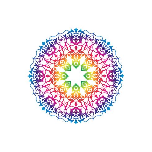 Sier rond bloemenpatroon. Oosterse mandala bloem ornament vector