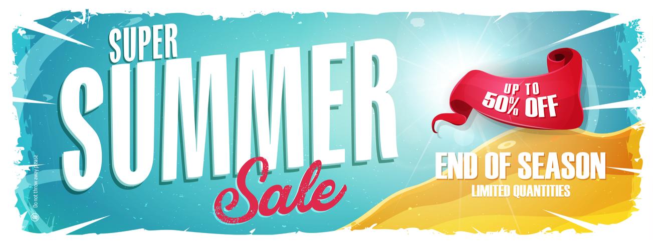 Zomervakantie Sale Wide Banner vector