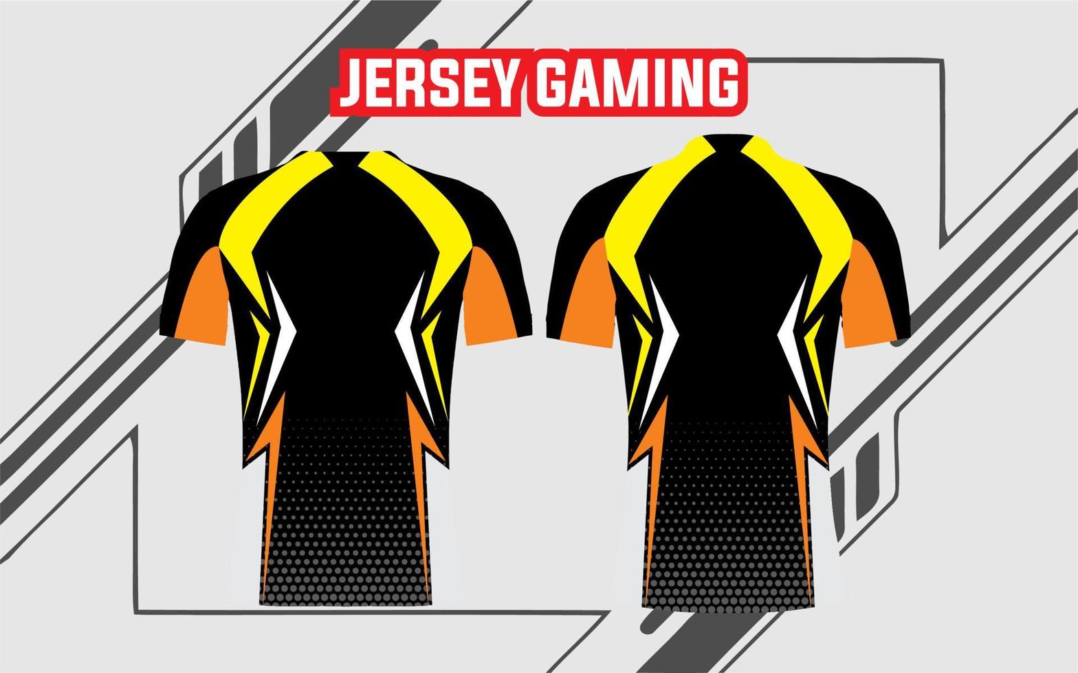 jersey printontwerp voor e-sport gaming mock-up display voor en achter vector