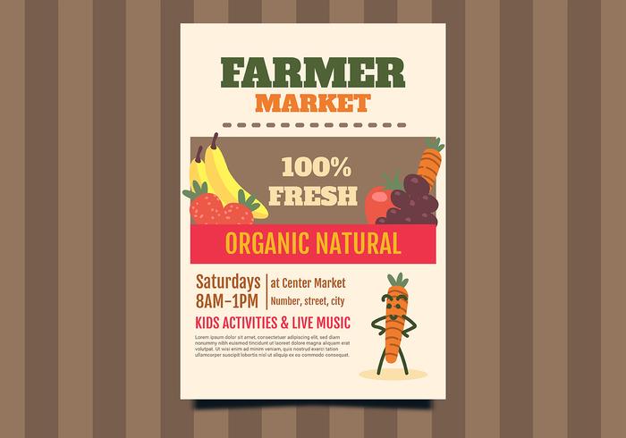 Flyer Design Farmers Market vector