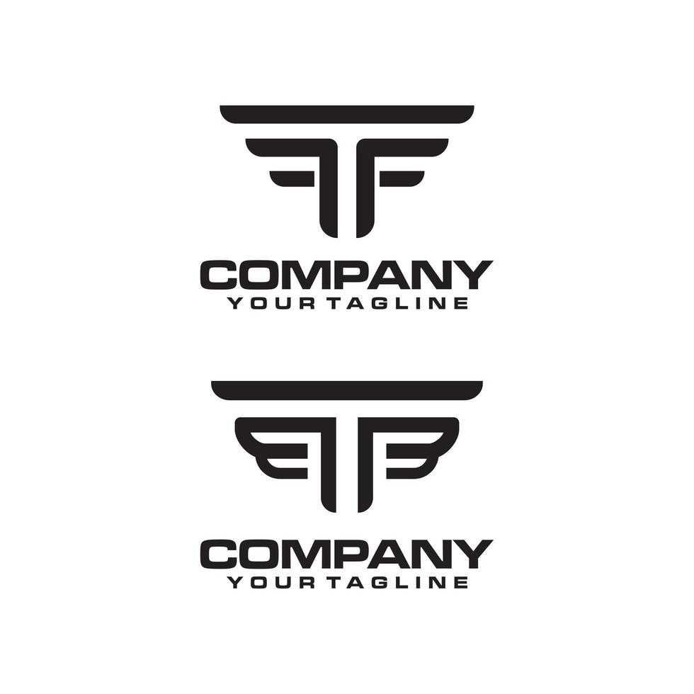 initialen tf wings logo vector