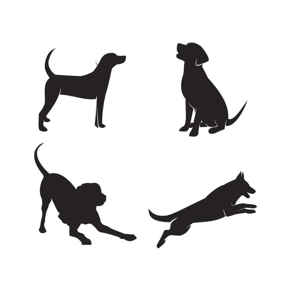 hond silhouet hond zwart wit vector