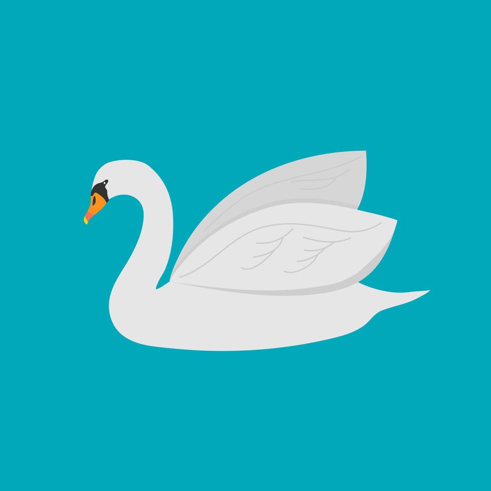 witte zwaan met blauwe background.vector afbeelding vector