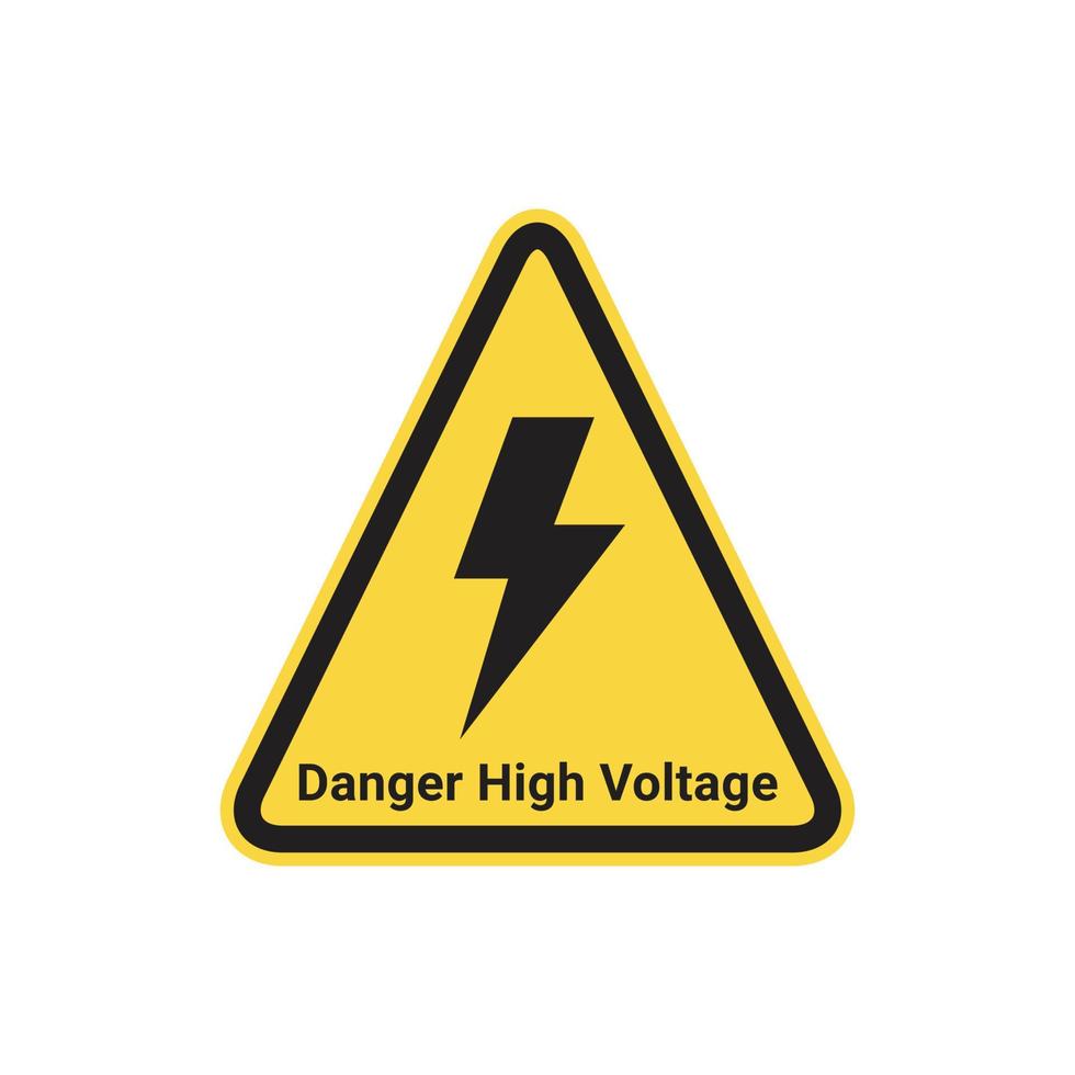 hoogspanning teken gevaar waarschuwingssymbool op witte achtergrond vectorillustratie vector