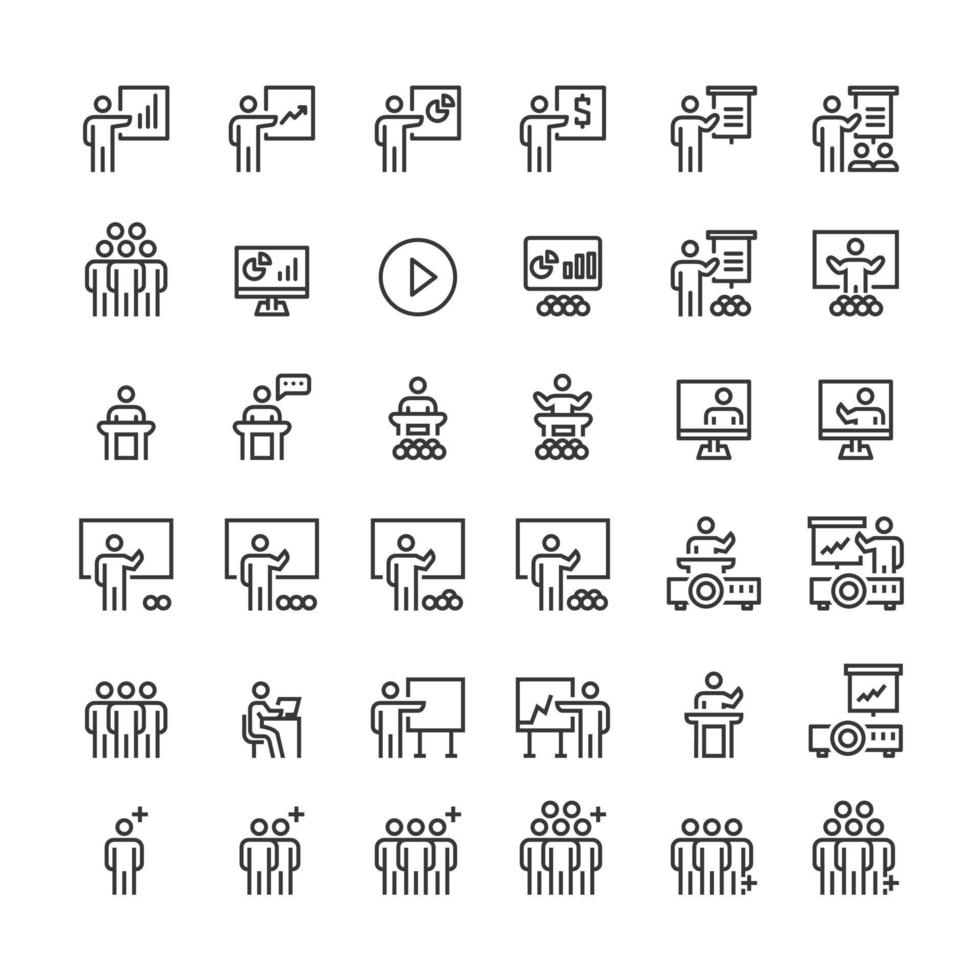 zakelijke opleiding mensen pictogrammen lijn vectorillustratie vector