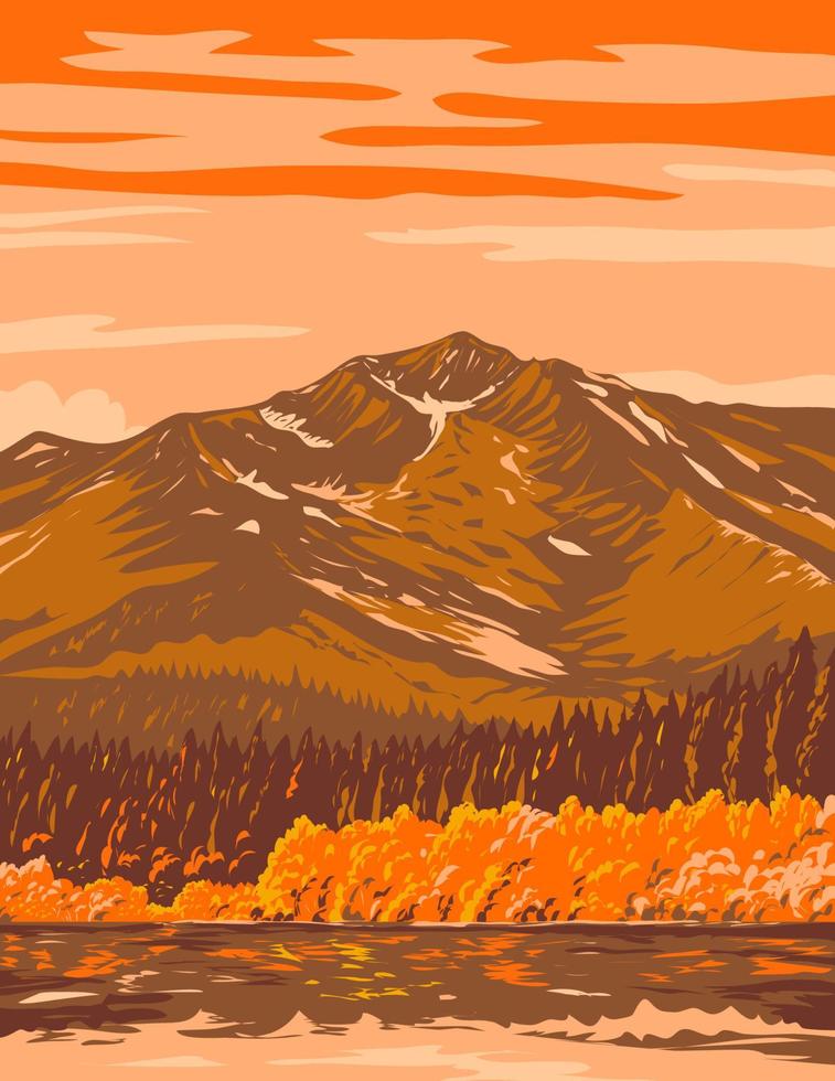 gevallen blad meer in de herfst van taylor creek trail californië usa wpa poster art vector