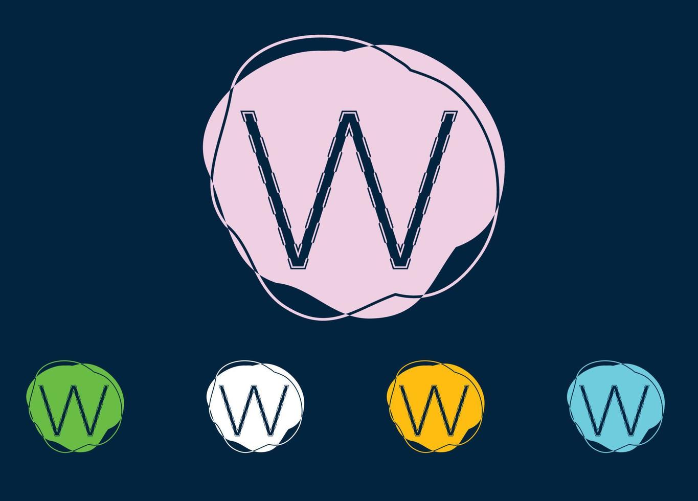 w brief logo en pictogram ontwerpsjabloon vector