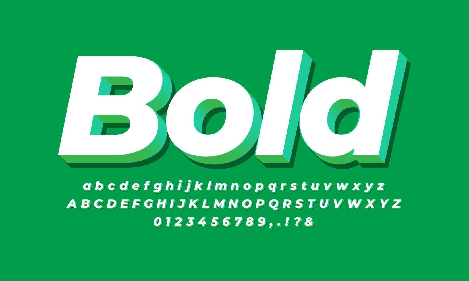 script wit en groen 3D-teksteffect of lettertype-effect vector