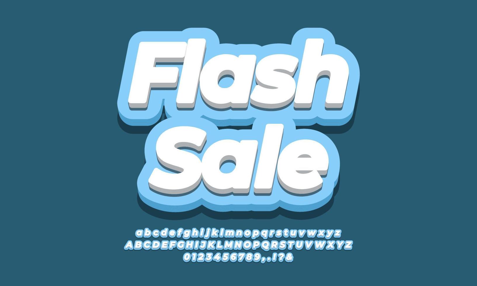 flash sale kortingspromotie 3d blauwe sjabloon vector