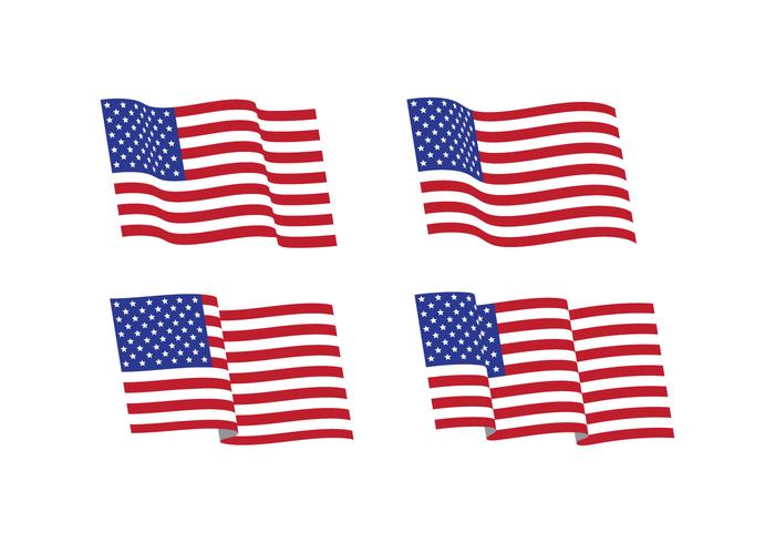 Amerikaanse vlag set vector