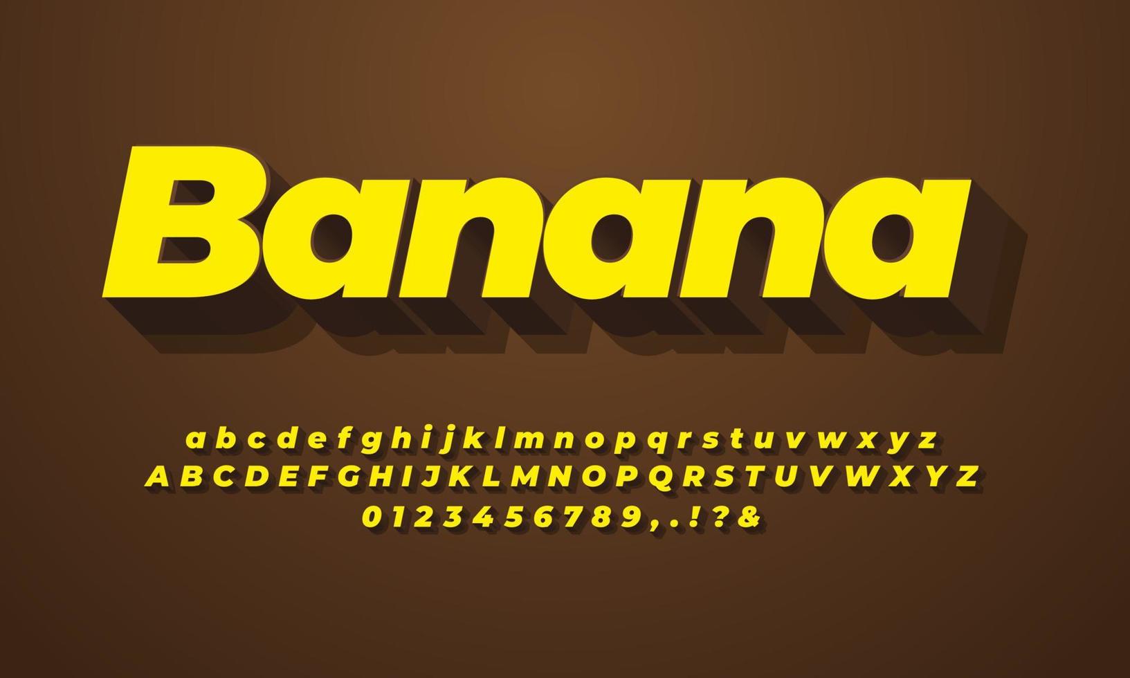 3D-geel en chocolade-teksteffect of lettertype-effectstijlontwerp vector