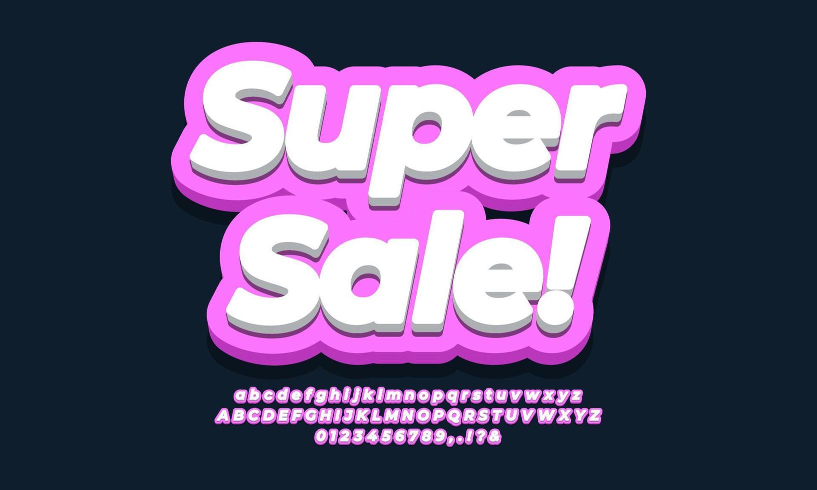 super verkoop tekst 3d roze ontwerp vector