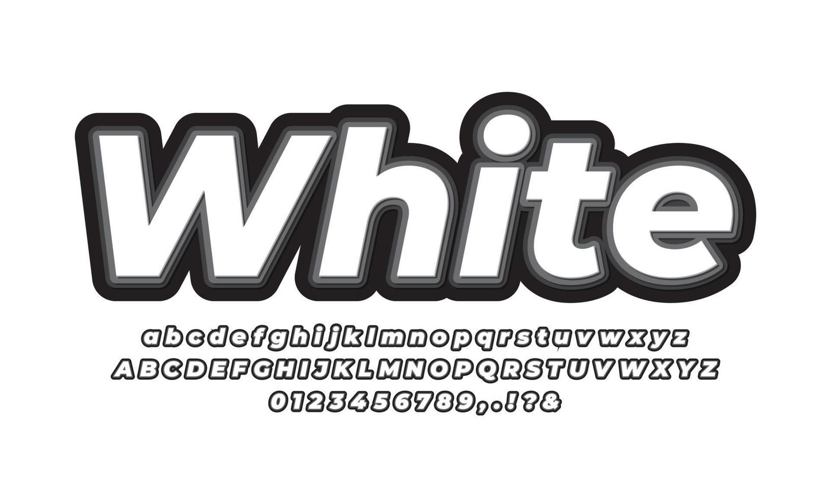 script witte en zwarte schaduw 3D-teksteffect of lettertype-effect vector