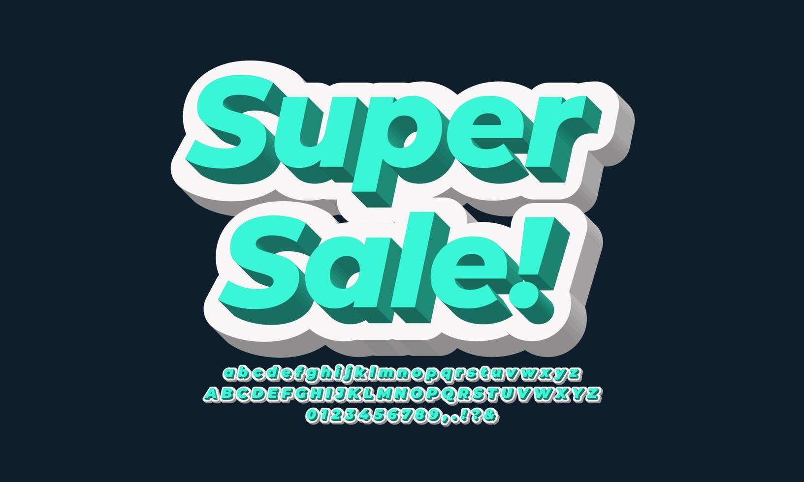 super sale kortingspromotie 3d wit cyaan vector