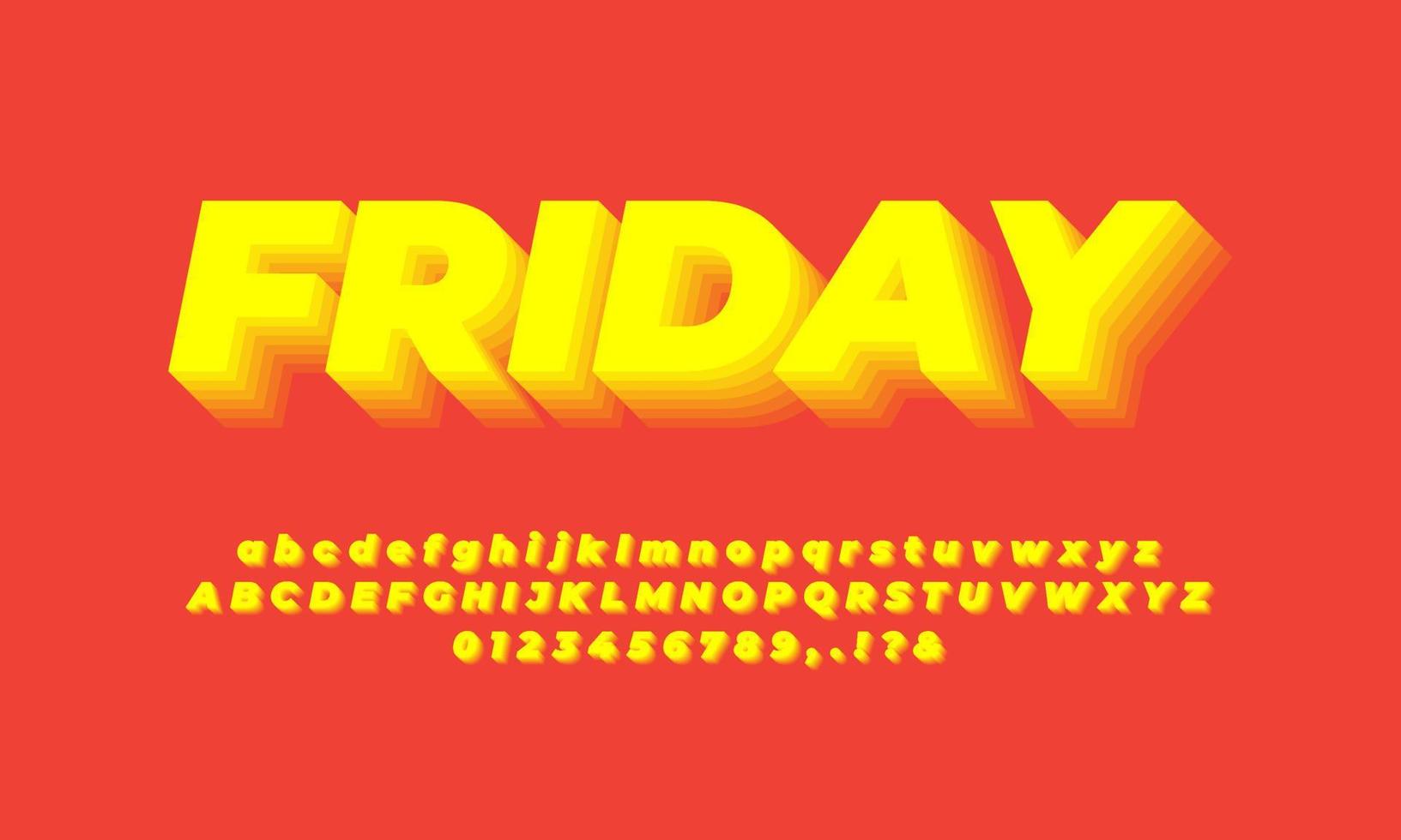 geel mengsel 3D-licht alfabet of letter teksteffect of lettertype-effectontwerp vector