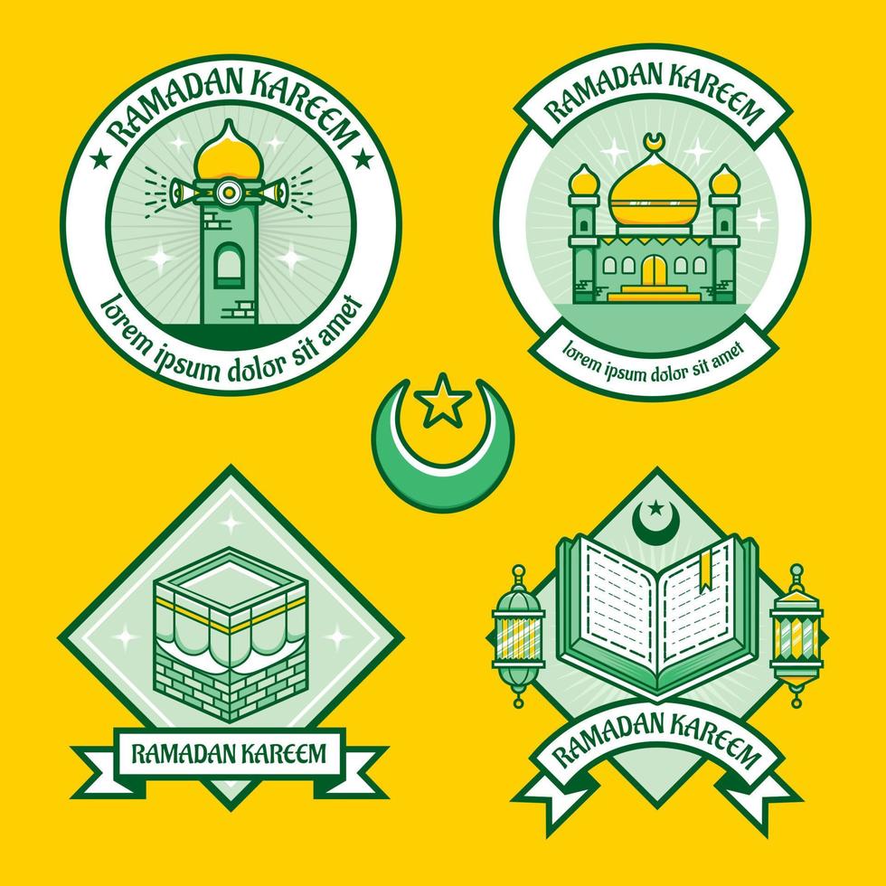 ramadan kareem badge set collectie vector