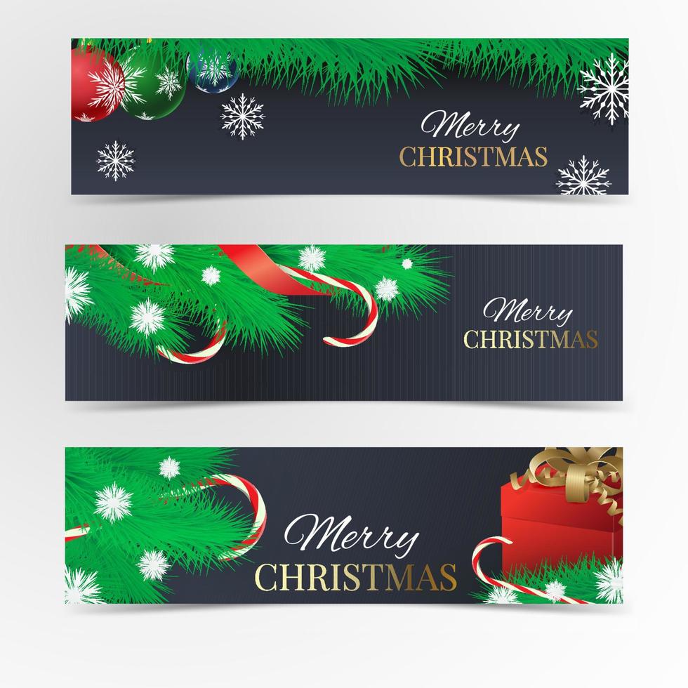 kerstbanner set vector