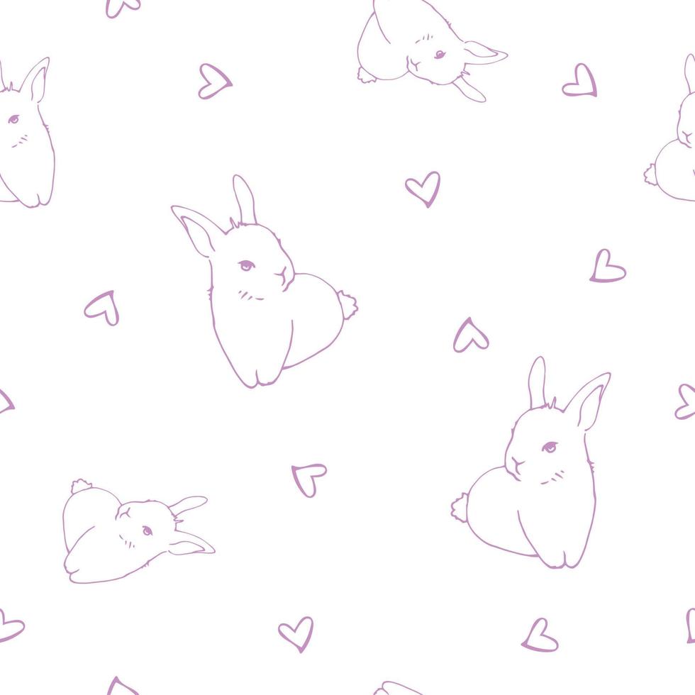 naadloos vectorpatroon met schattige konijntjes vector