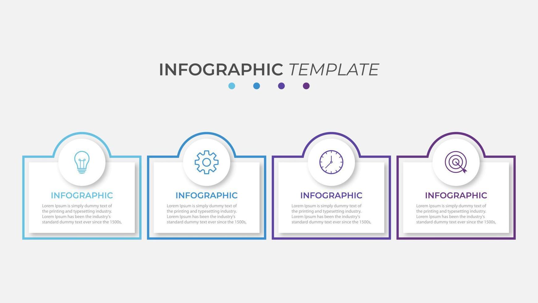 presentatie zakelijke infographic sjabloon met 4 opties vector