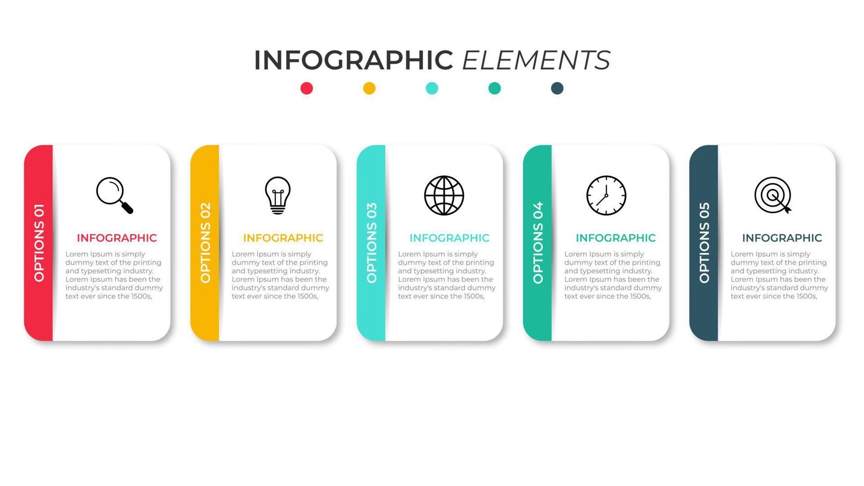 presentatie zakelijke infographic sjabloon met 5 opties vector