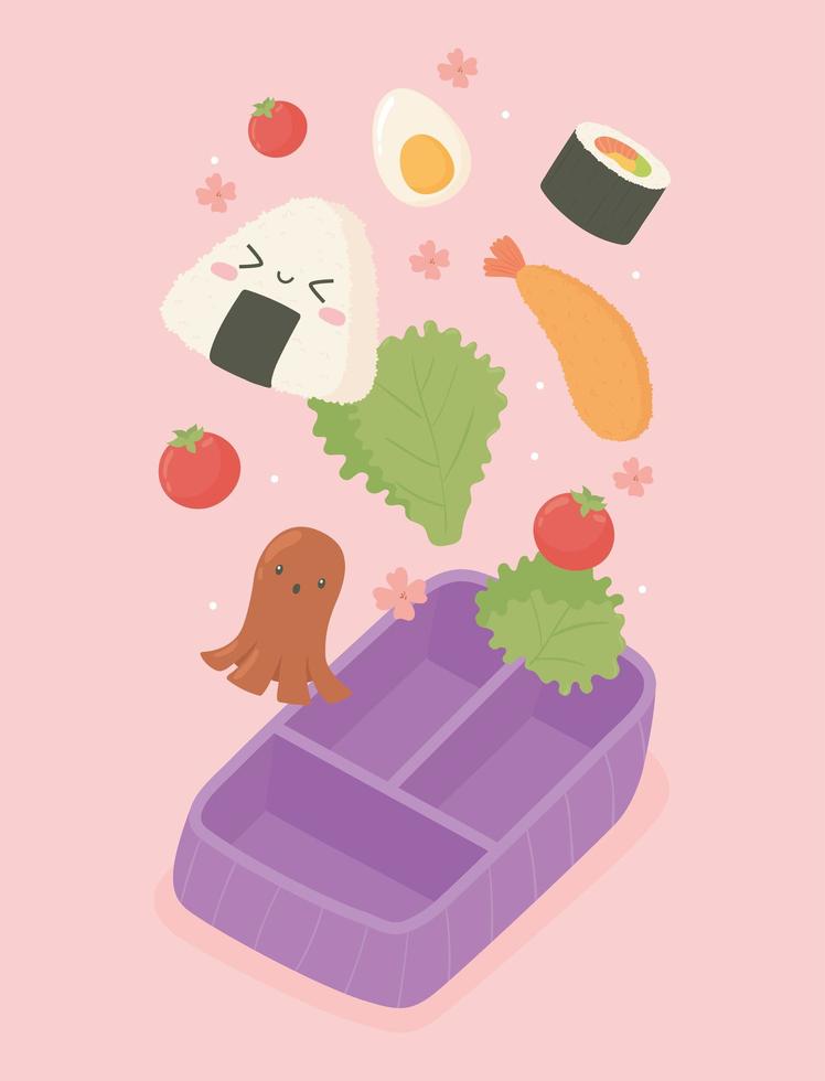 leuke cartoon bentobox vector