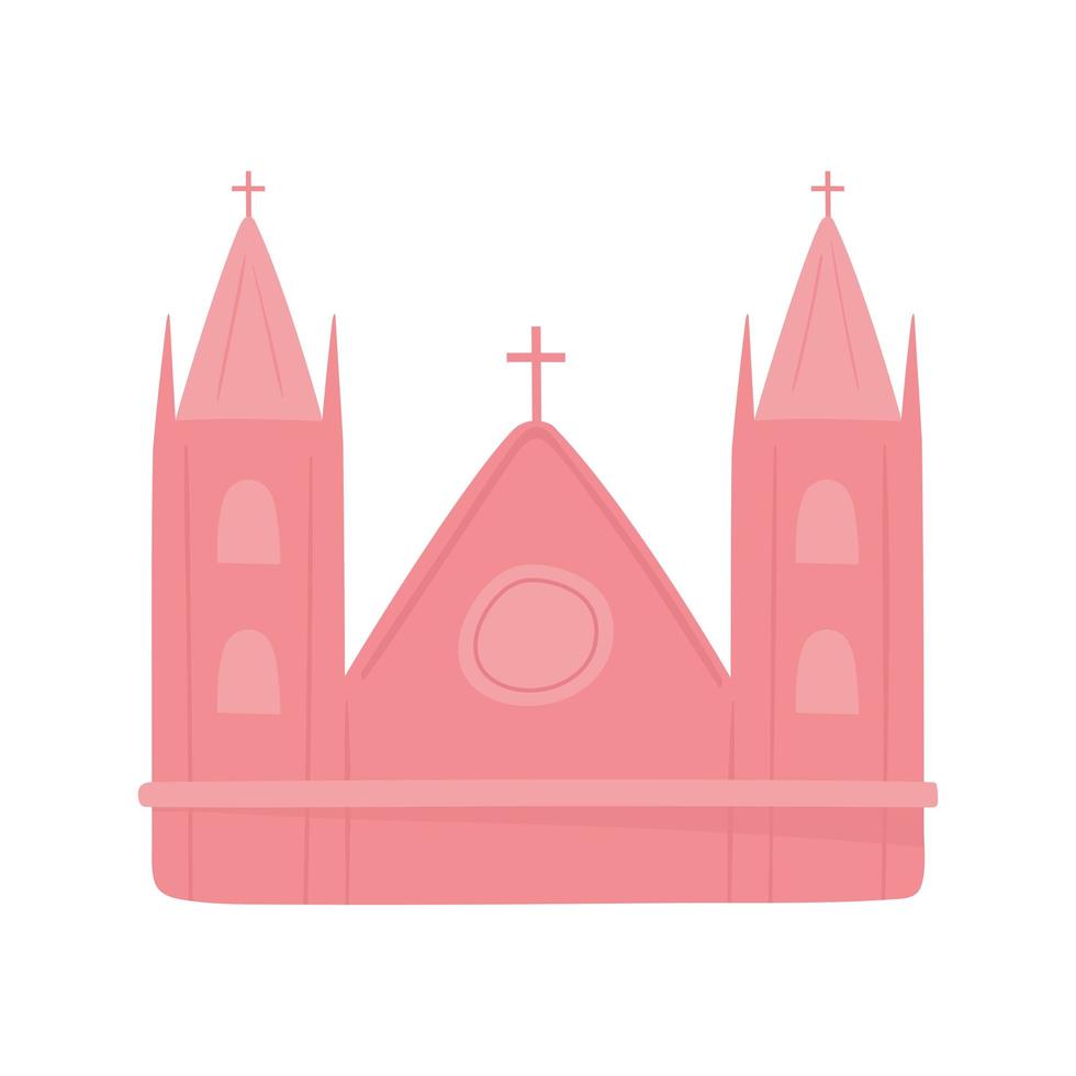 roze kerk religie vector