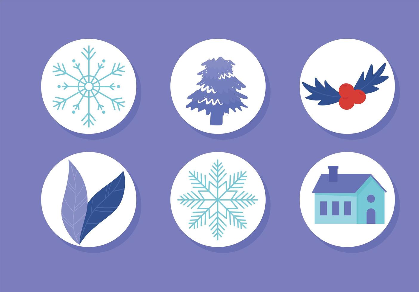 ronde pictogrammen winter vector