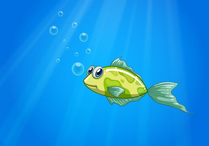 Een kleine vis in de oceaan vector