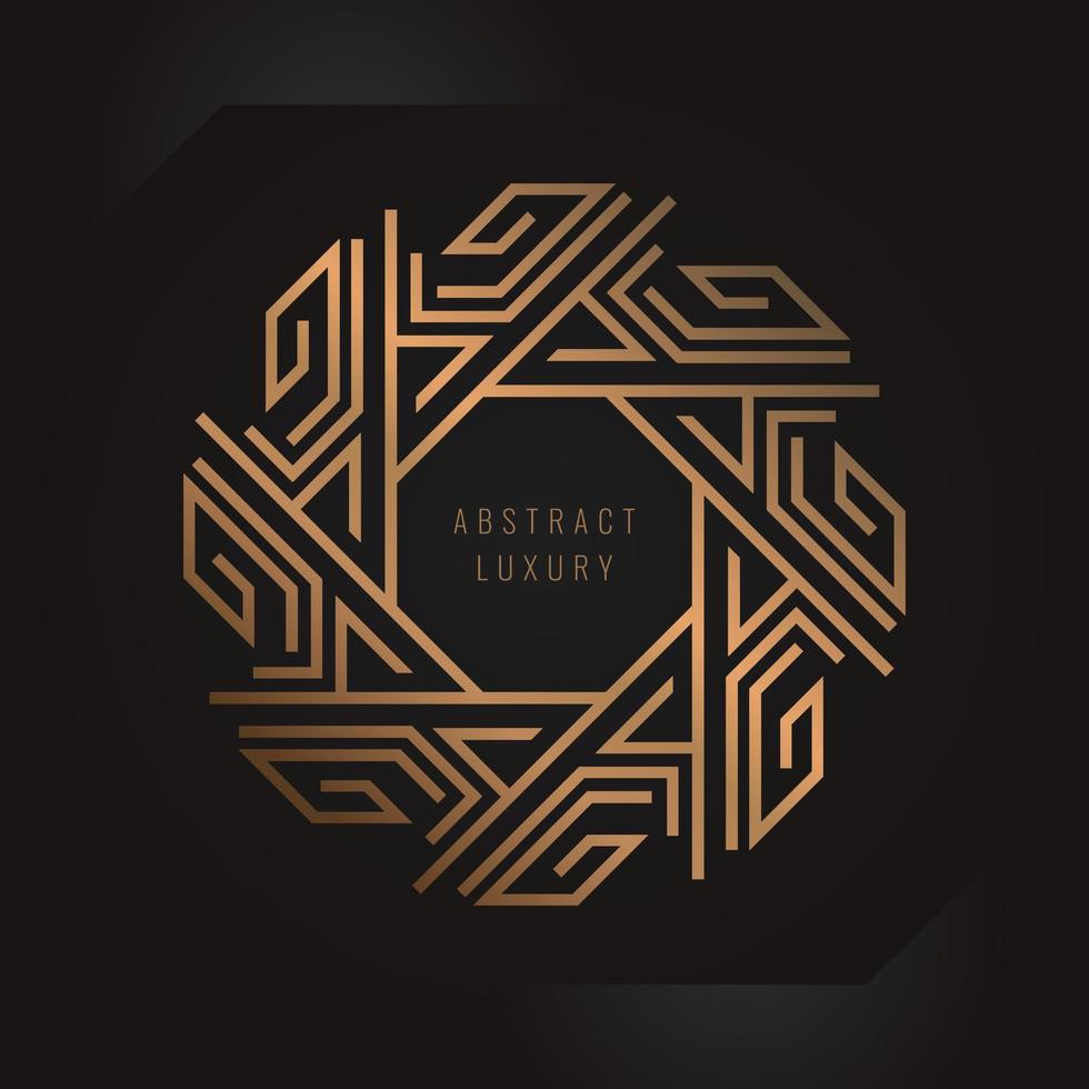 abstract luxe gouden lijnframe. vector monogram designelementen in trendy vintage en mono lijnstijl met ruimte voor tekst.