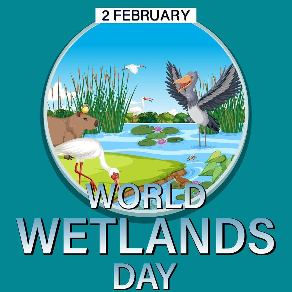 wereld wetlands dag posterontwerp vector