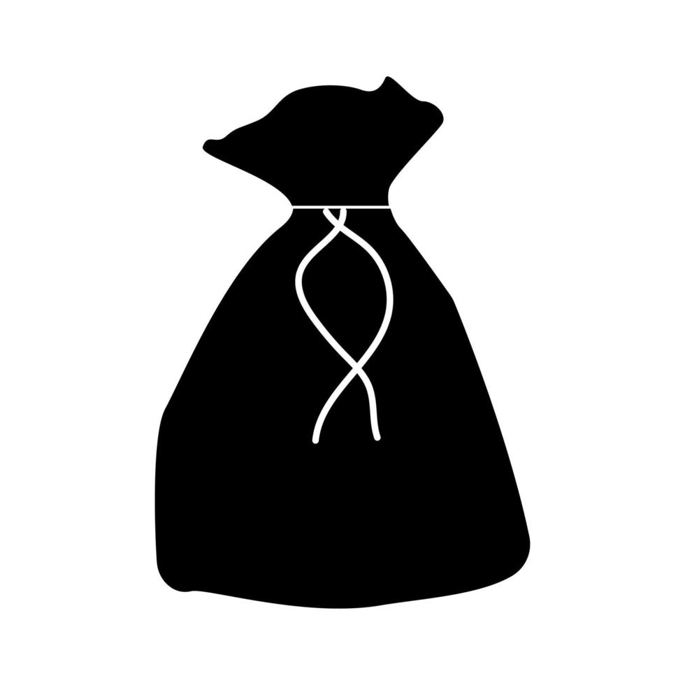 zwarte zak of tas of buidelpictogram. vector