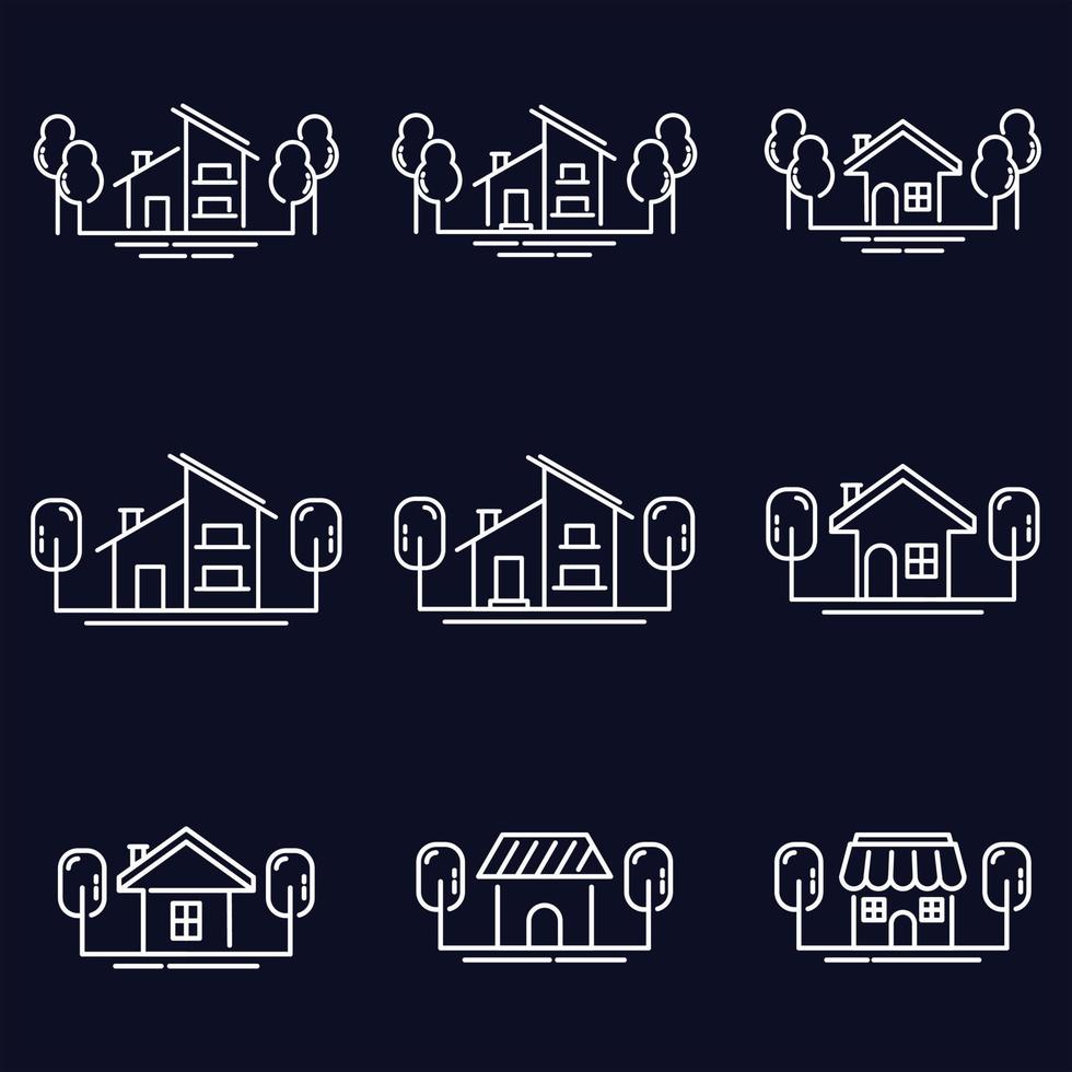 huis icon set collectie, gebruikt voor eigendom en milieu. vector