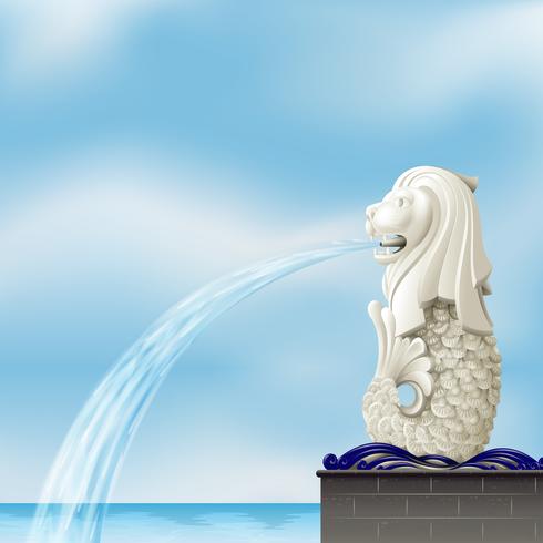 Een witte merlion vector