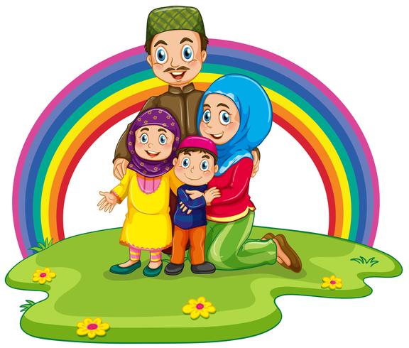 Moslim gezin vector