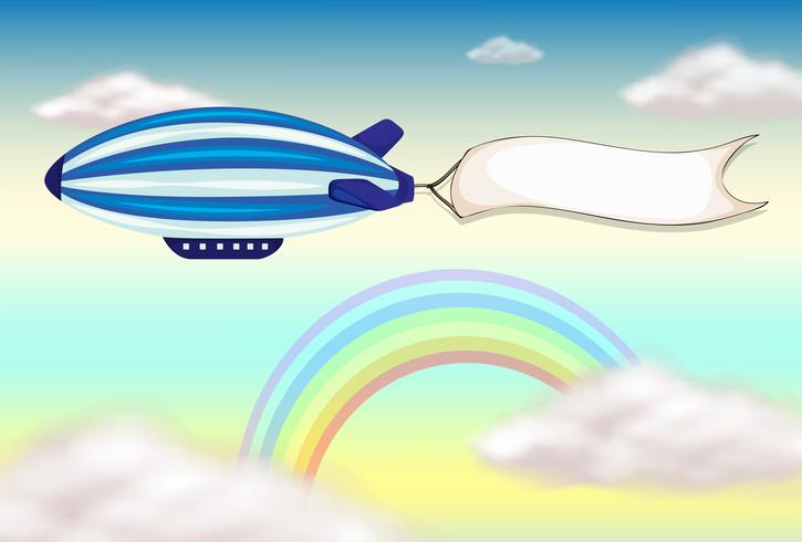 Een streepblimp met een lege banner vector