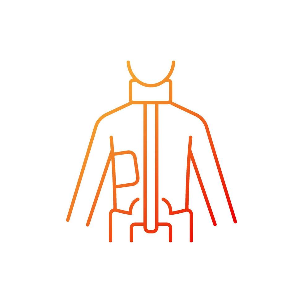 milwaukee brace kleurovergang lineaire vector pictogram. spinale orthese. wervelkolomvervorming corrigerend korset. niet-chirurgische behandeling. dunne lijn kleur symbool. moderne stijlpictogram. vector geïsoleerde overzichtstekening