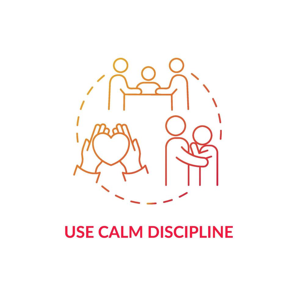 gebruik kalm discipline concept icoon. behandeling voor adhd bij volwassenen abstracte idee dunne lijn illustratie. zelfdiscipline te verbeteren. overactieve geest reguleren. vector geïsoleerde omtrek kleur tekening