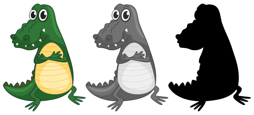 Set van krokodil karakter vector