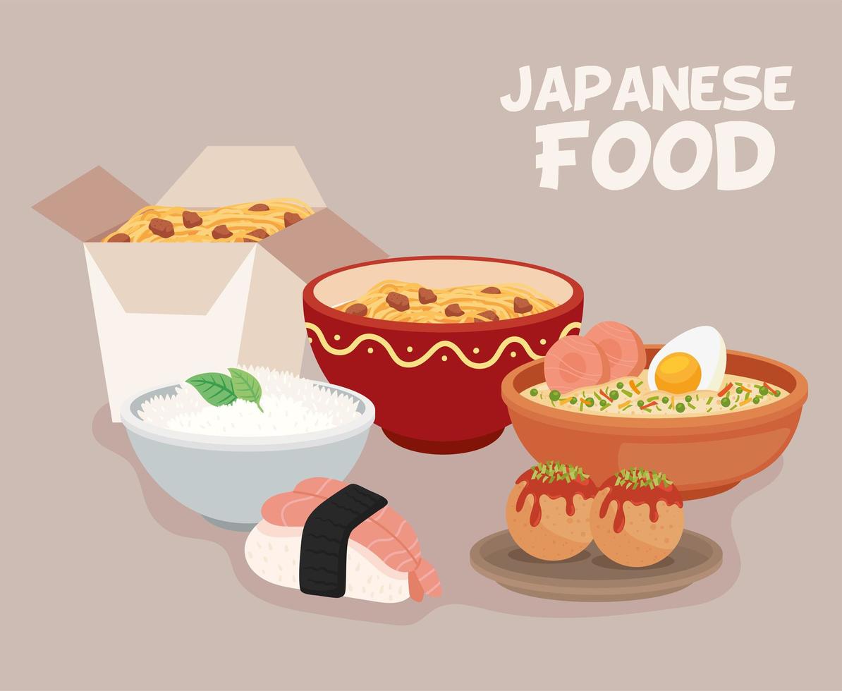 spandoek met Japans eten vector