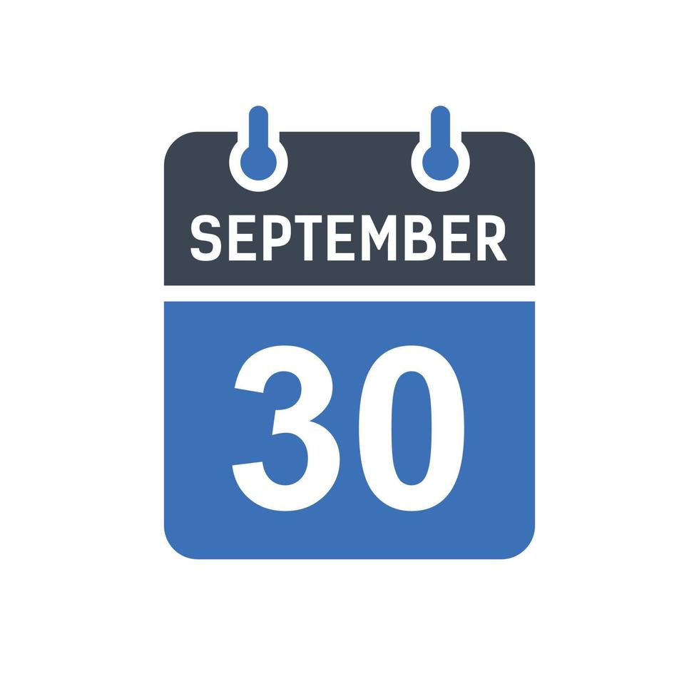 30 september kalender datum icoon vector