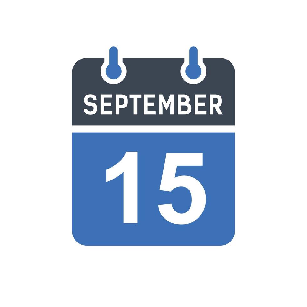 15 september kalender datum icoon vector