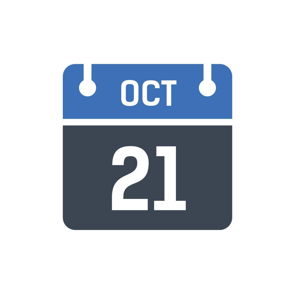 21 oktober datum van de maandkalender vector