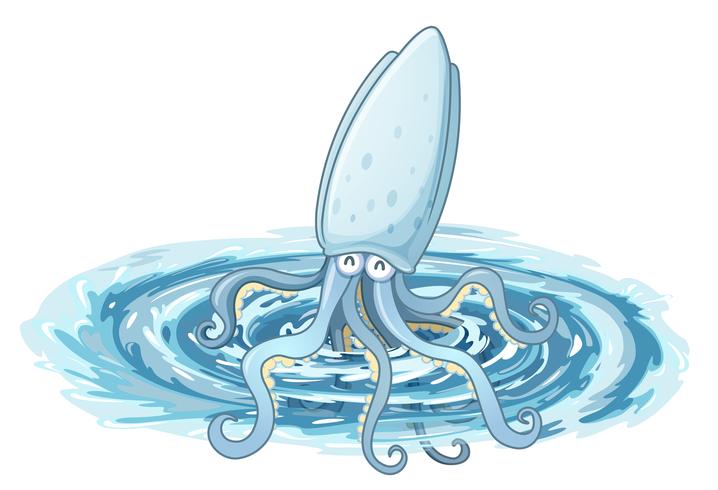 Een grote octopus in de zee vector