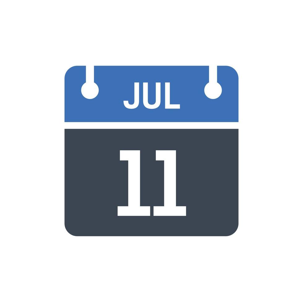 11 juli kalender datum icoon vector