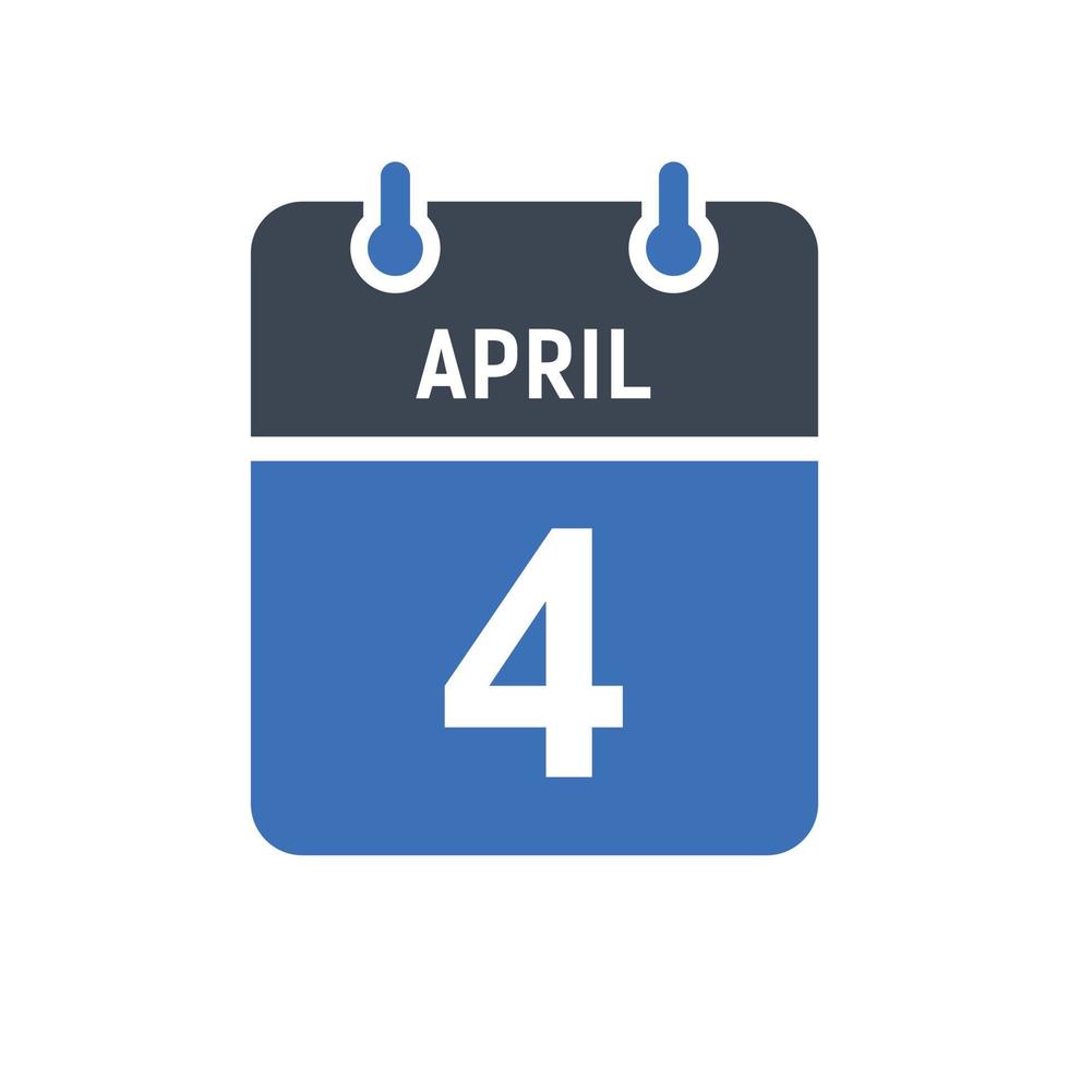 4 april kalender datum icoon vector