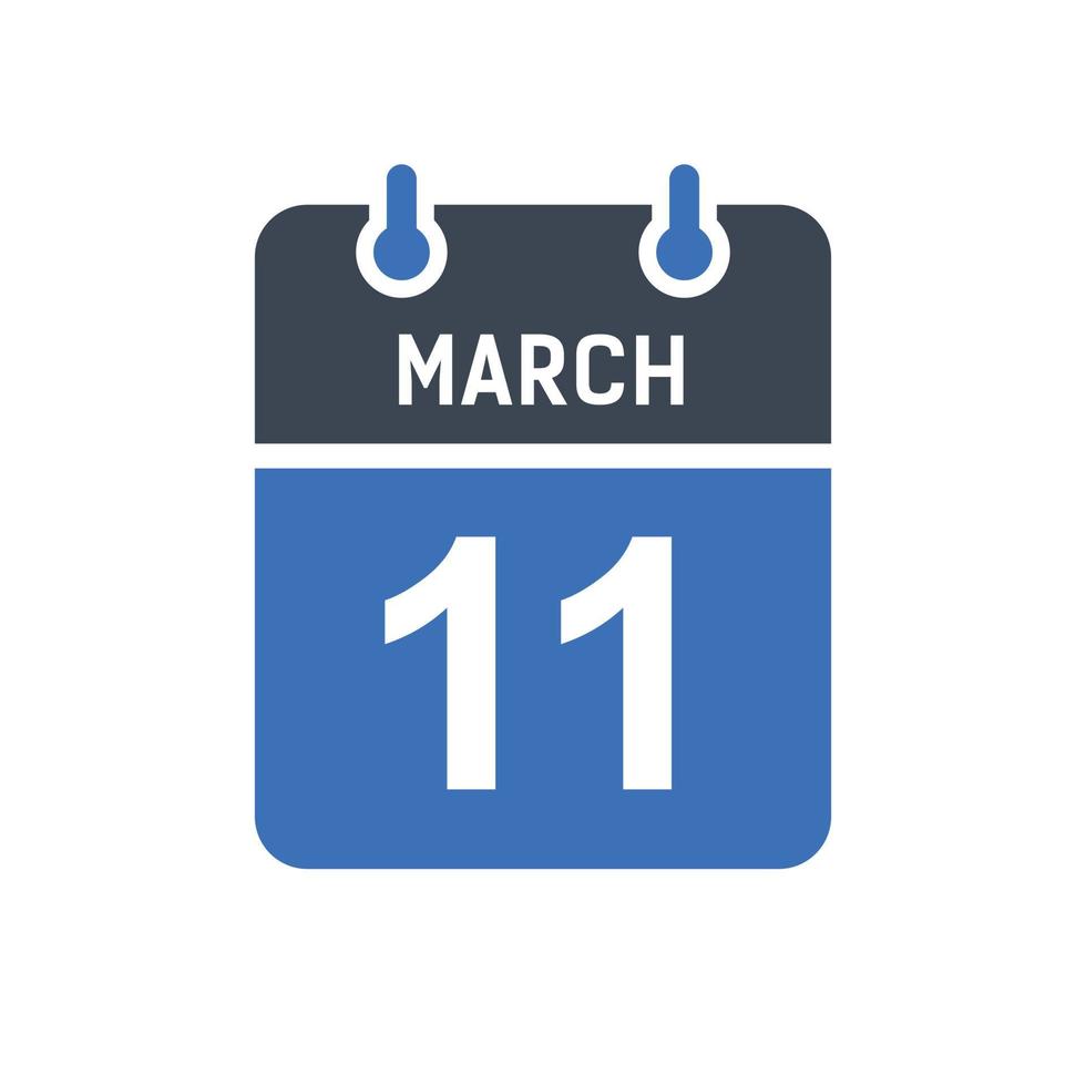 11 maart kalender datum icoon vector