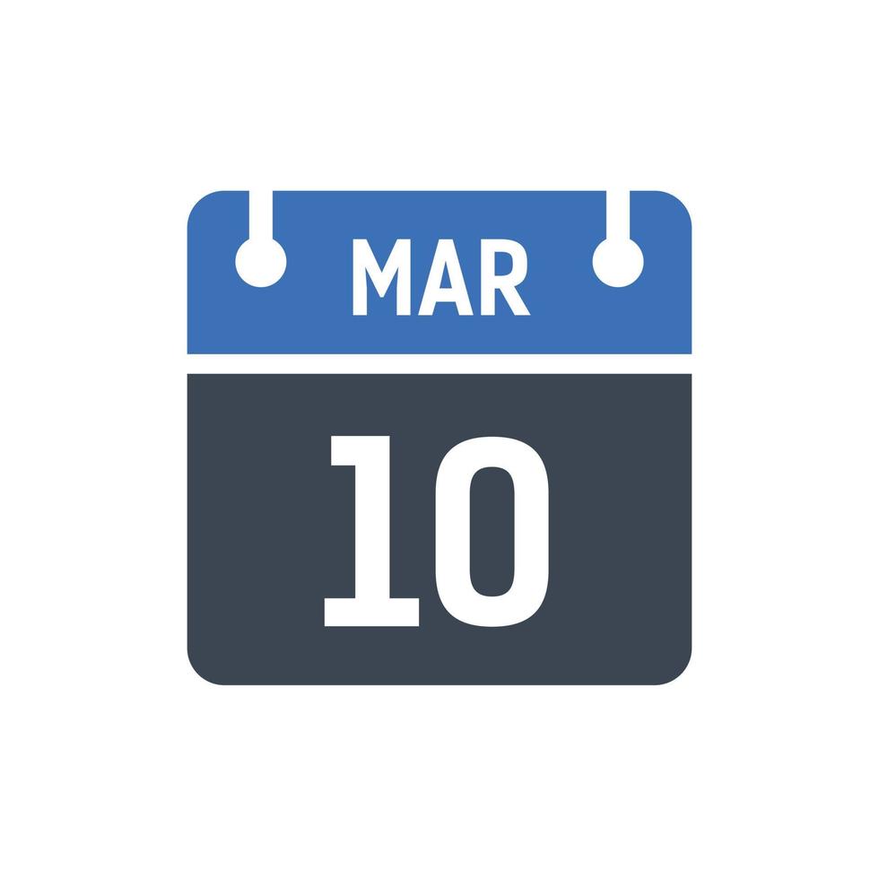 10 maart kalender datum icoon vector