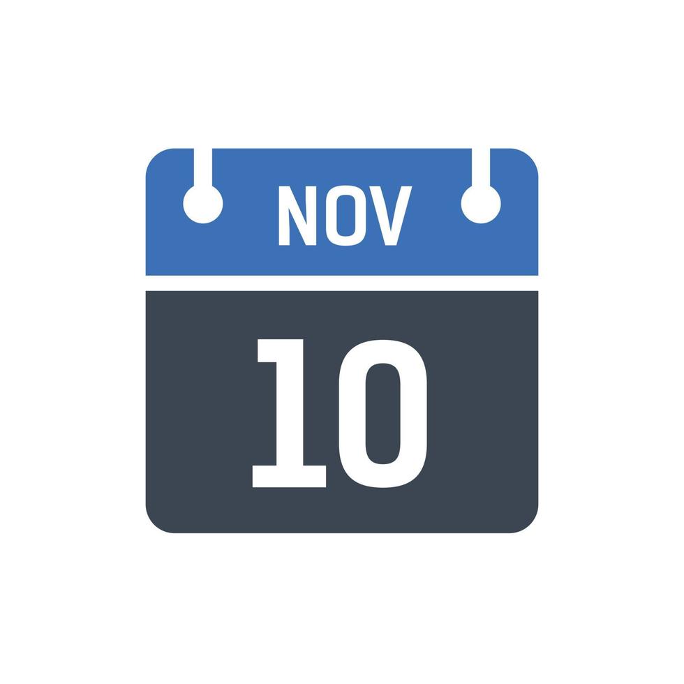 10 november kalender datum icoon vector