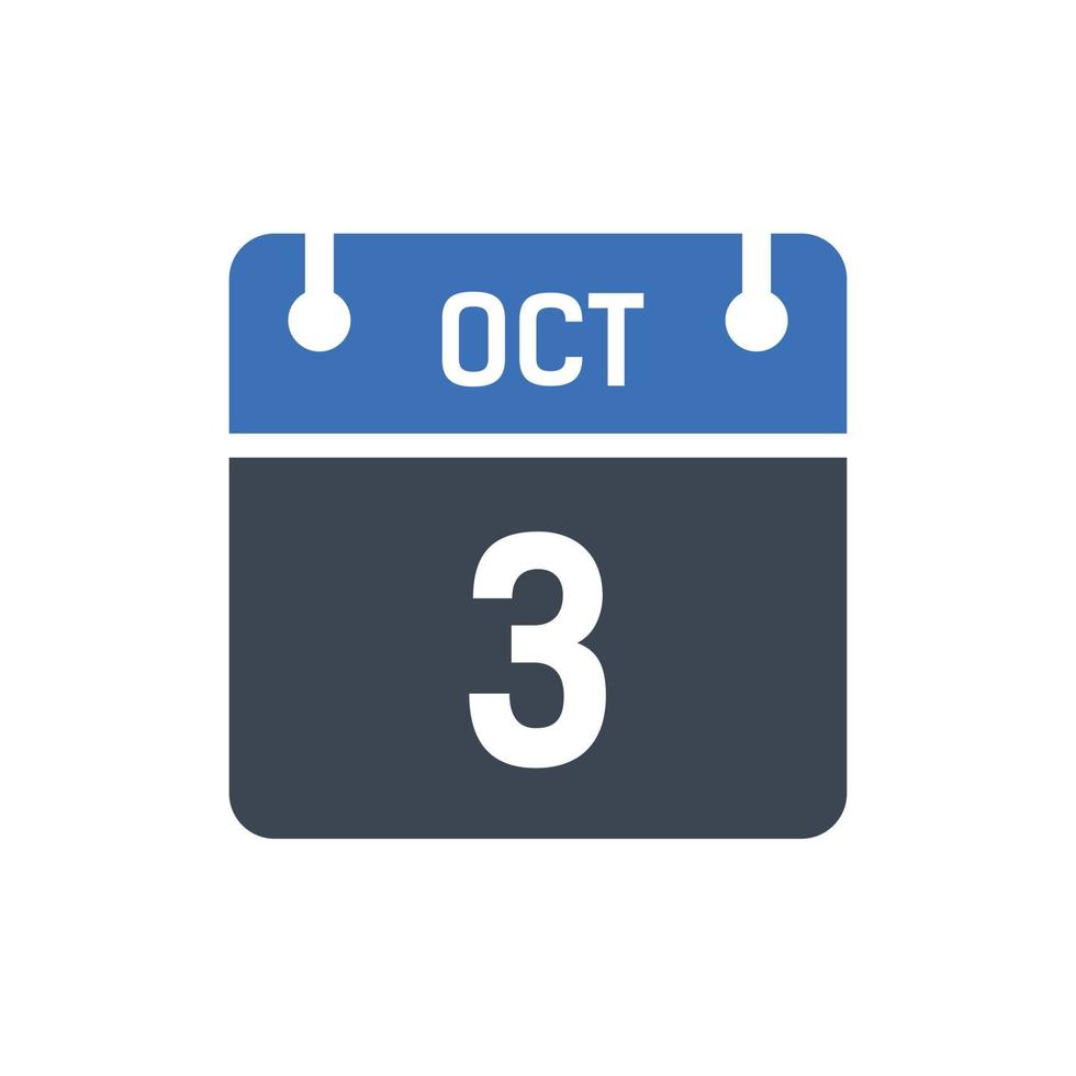 3 oktober datum van de maandkalender vector
