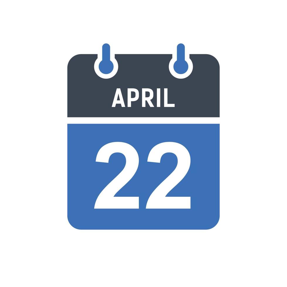 22 april kalender datum icoon vector